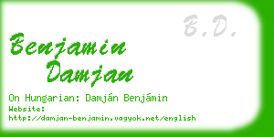 benjamin damjan business card
